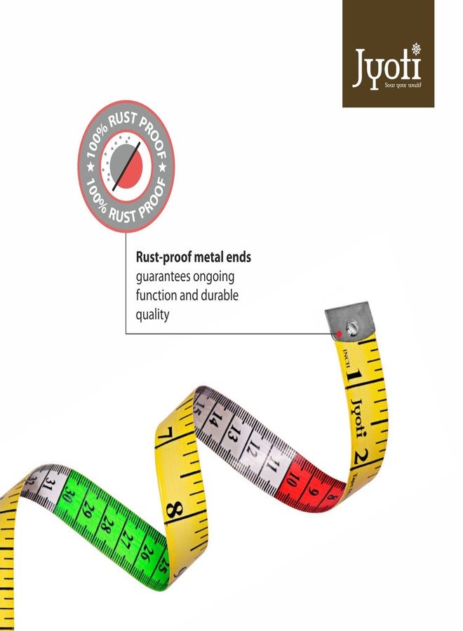 Jyoti 36729 Tape Measure for Body Measurement, Sewing Dressmaking Ruler, Durable Soft Flexible Inch Tape for Measurement, Length 60 Inches / 150cm - Width 20mm - Pack of 3 Pieces - Image 3