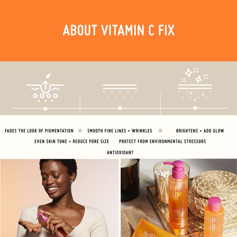 NIP+FAB Nip + Fab Vitamin C Fix Gel Cleanser Brightening Hydrating Facial Cleansing Face Wash for Skin Toning, 4.9 Fl Oz - Image 5