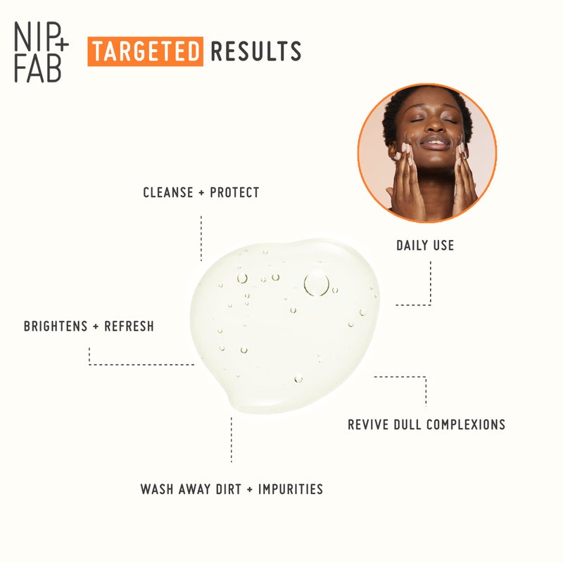 NIP+FAB Nip + Fab Vitamin C Fix Gel Cleanser Brightening Hydrating Facial Cleansing Face Wash for Skin Toning, 4.9 Fl Oz - Image 4