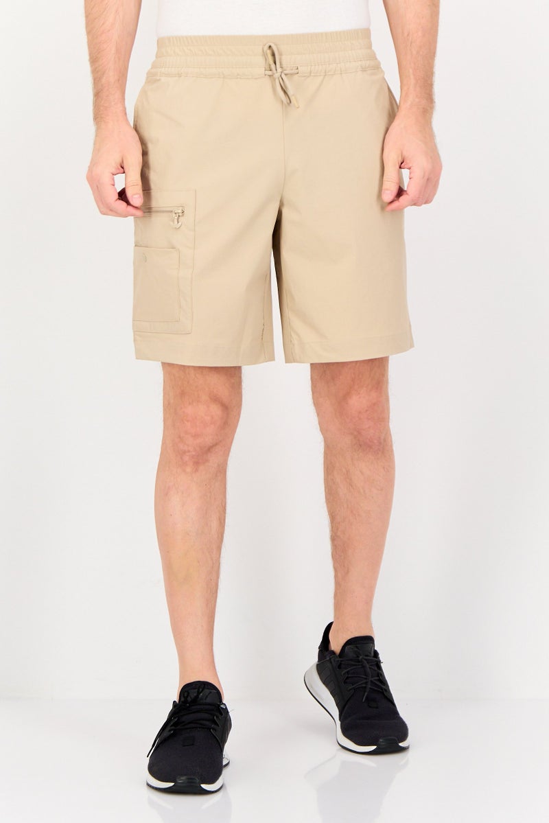 Adidas Men Sportswear Fit Outdoor Shorts, Tan - Image 1