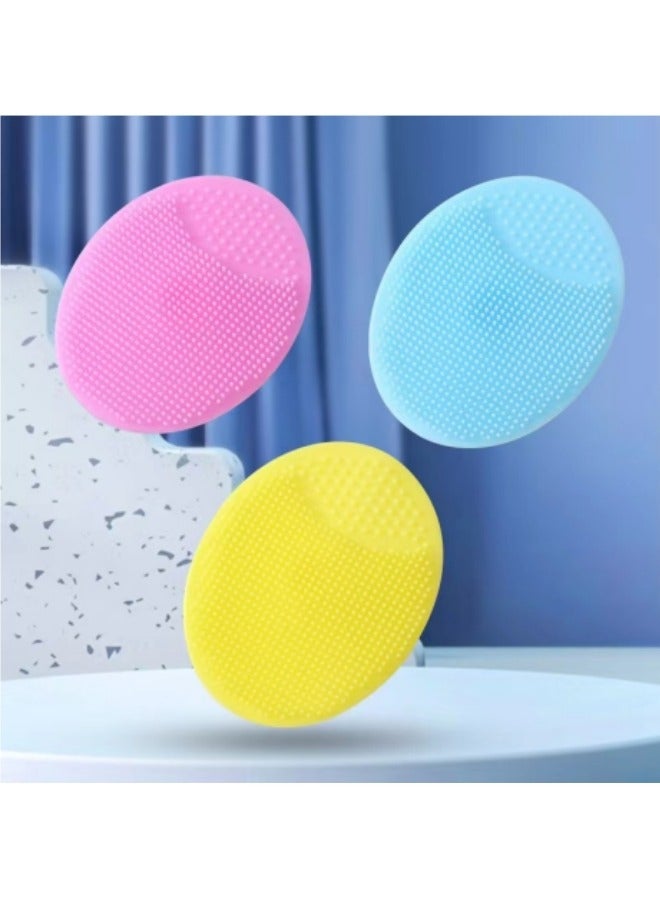 3-Piece Baby Silicone Shampoo Brush Scalp And Hair Massager Brush Baby Bath Supplies  - Image 1
