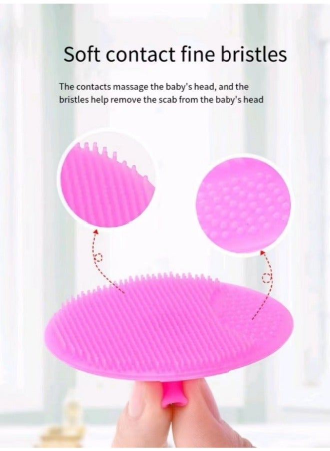 3-Piece Baby Silicone Shampoo Brush Scalp And Hair Massager Brush Baby Bath Supplies  - Image 5