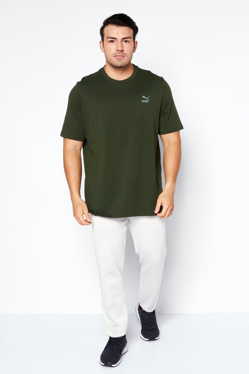 PUMA تي شيرت تدريب للرجال من ماركة لوجو الرياضية، زيتوني - Image 2