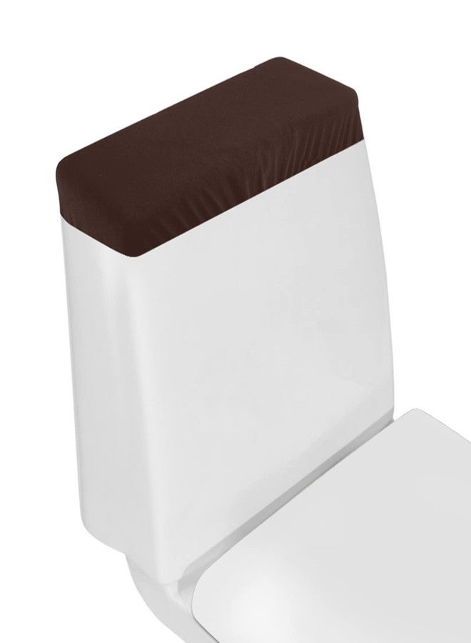 AZHCHKE Toilet Tank Lid Cover, Bathroom Stretch Washable Spandex Toilet Tank Protector Cover with Elastic Bottom, Coffee - Image 5