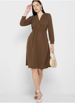 Ruched Detail A-Line Dress