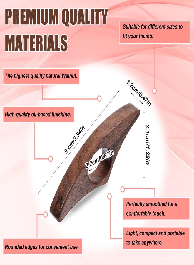 Nogeqi Thumb Book Page Holder, Walnut Book Opener Holder Smooth Finish Wood Reading Gifts Accessories for Reading Lovers (Medium, Brown) - Image 3