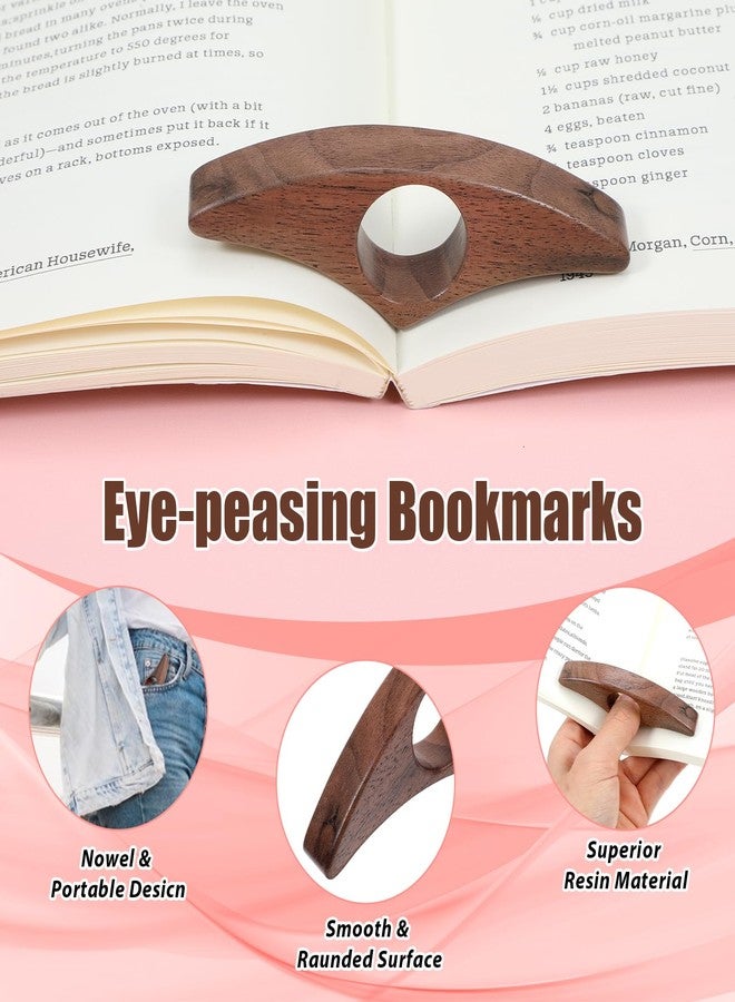 Nogeqi Thumb Book Page Holder, Walnut Book Opener Holder Smooth Finish Wood Reading Gifts Accessories for Reading Lovers (Medium, Brown) - Image 2