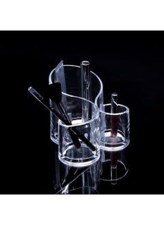 svk dream Acrylic Jewelry Cosmetic And Makeup Organizer 3 Compartment Cosmetic Holder-Transparent  - Image 2