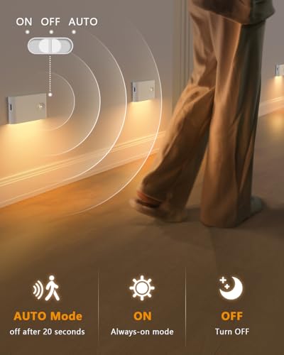 WILLED Rechargeable Night Lights, Warm White Motion Sensor Night Lights, Wireless Stair Lights Indoor for Stairway, Hallway, Kitchen, Closet, Cabinet, Bedroom, Kids' Room(8-Pack) - Image 5