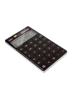 Deli Deli E1589P Desktop Calculator | 12 Digits | Solar & LR44 Battery Powered | Black | Compact Design for Office & School Use (1PCS/Color Box)  - Image 3