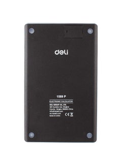 Deli Deli E1589P Desktop Calculator | 12 Digits | Solar & LR44 Battery Powered | Black | Compact Design for Office & School Use (1PCS/Color Box)  - Image 4