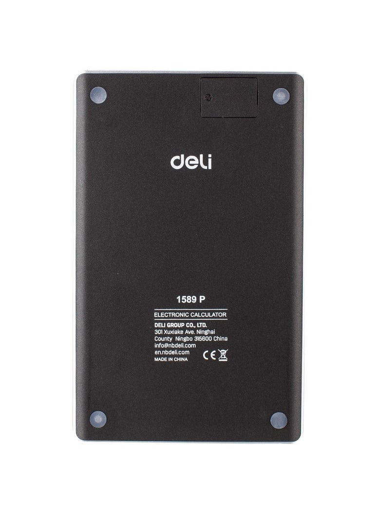 Deli Deli E1589P Desktop Calculator | 12 Digits | Solar & LR44 Battery Powered | Black | Compact Design for Office & School Use (1PCS/Color Box)  - Image 4