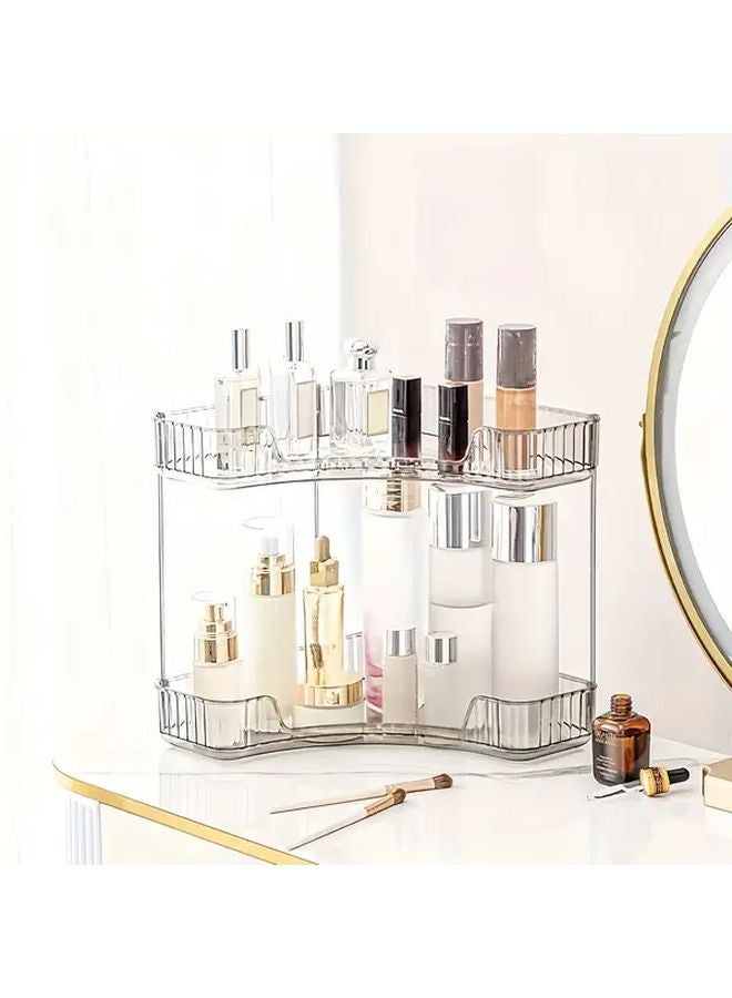 Transparent Acrylic Corner Shelf Multi Tier Organizer For Bathroom Vanity Storage - Image 4