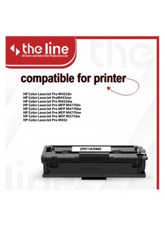 The Line The line 410A CF411A Toner Cartridge Compatible for HP Laserjet Pro MFP M477fdw M477fdn M477fnw Pro M452dn M452nw M452dw Printer (Cyan)  - Image 3