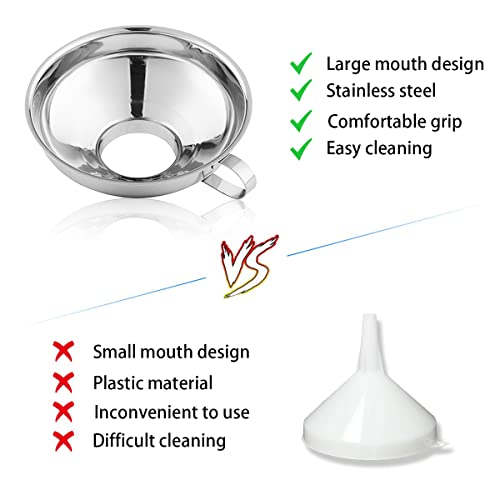 CADAVO Canning Funnel for Kitchen Use, Wide Mouth Funnel for Mason Jars, Large Canning Funnels for Filling Bottles - Image 4