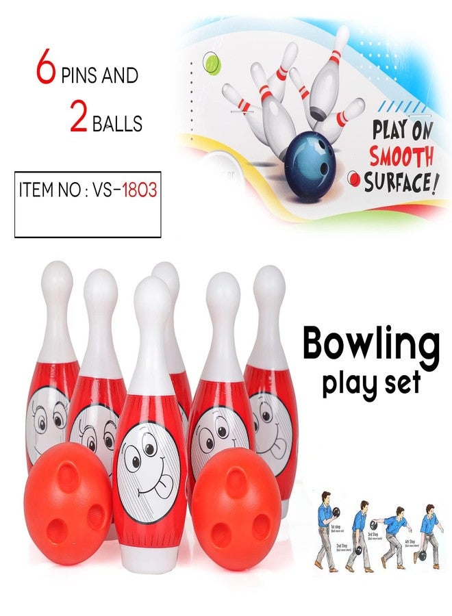 ENDEVI Bowling Game for Kids 6 Pin 2 Balls Bowling Set for Kids Games Indoor Outdoor Play for Boys Girls (Red) - Image 5