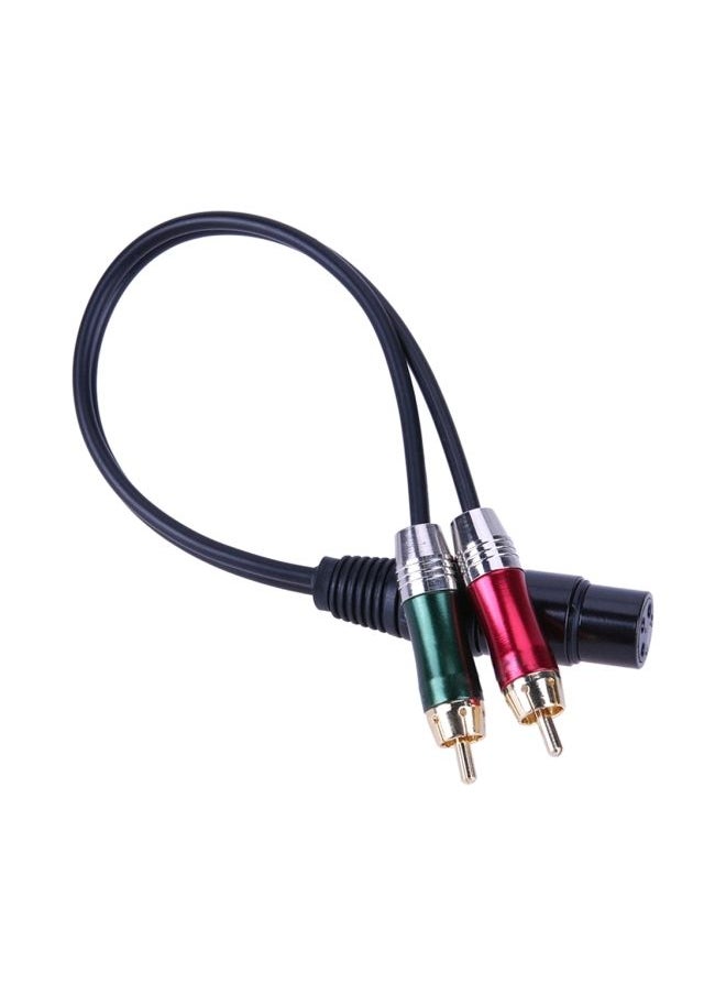 NIBEMINENT 2 XLR 3 Pin Male Female To RCA Audio Cable Amplifier Mixing Plug AV 5centimeter Black/Silver  - Image 1
