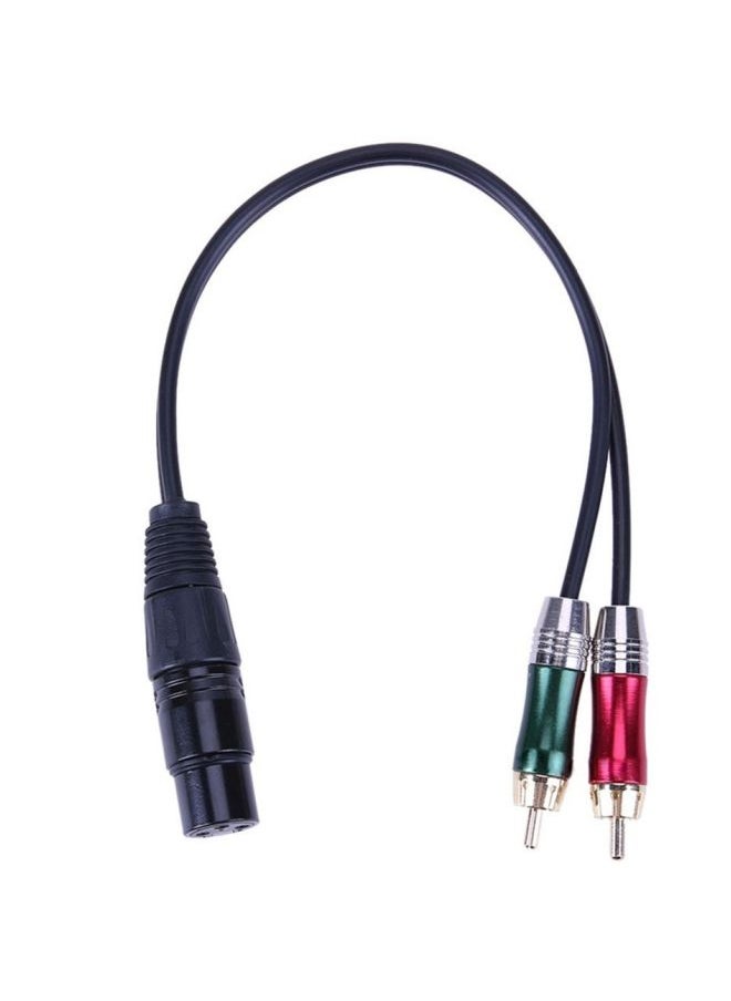 NIBEMINENT 2 XLR 3 Pin Male Female To RCA Audio Cable Amplifier Mixing Plug AV 5centimeter Black/Silver  - Image 2