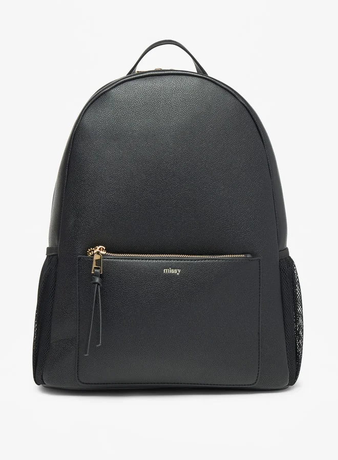 ميسي Women Missy Solid Backpack with Adjustable Straps and Zip Closure