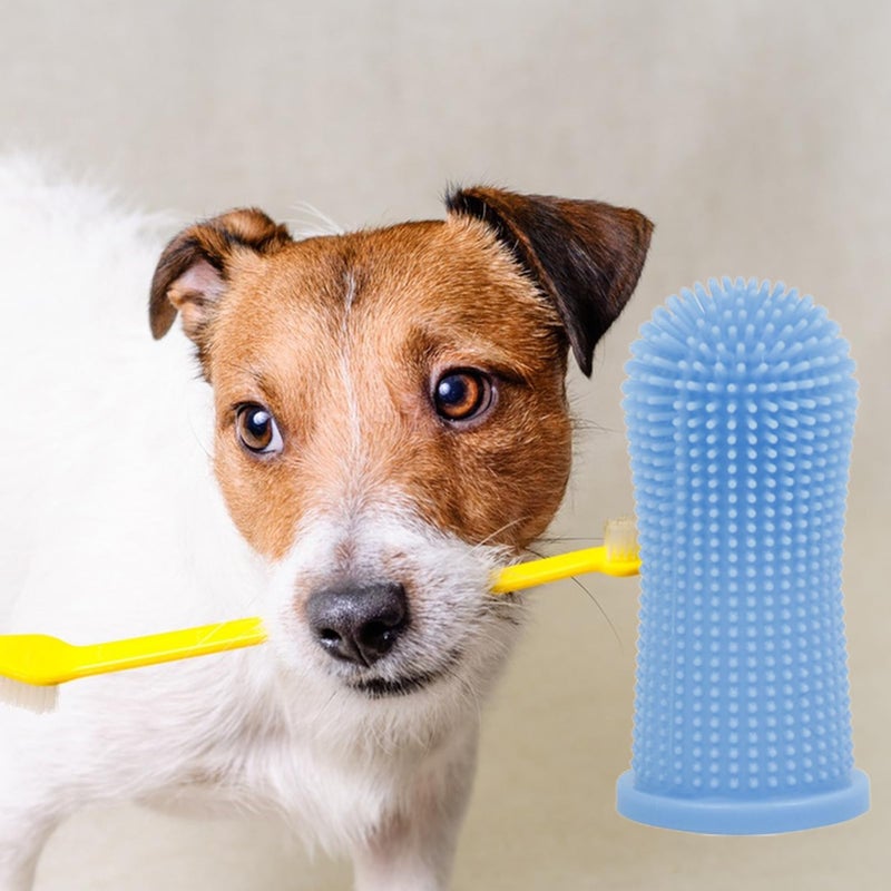 Pet Teeth Sleeve Silicone Material Pet Toothbrush Safety Ingredient Dog Supply Blue - Image 3