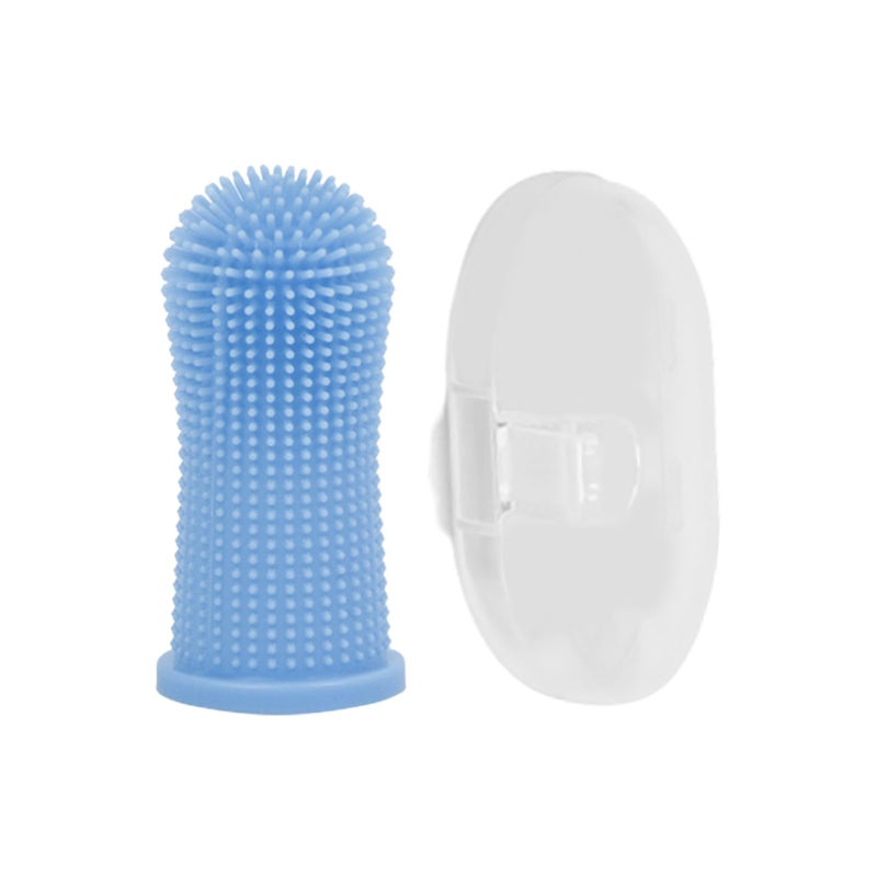Pet Teeth Sleeve Silicone Material Pet Toothbrush Safety Ingredient Dog Supply Blue - Image 1