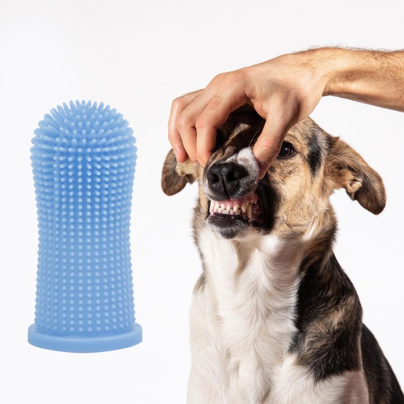 Pet Teeth Sleeve Silicone Material Pet Toothbrush Safety Ingredient Dog Supply Blue - Image 5