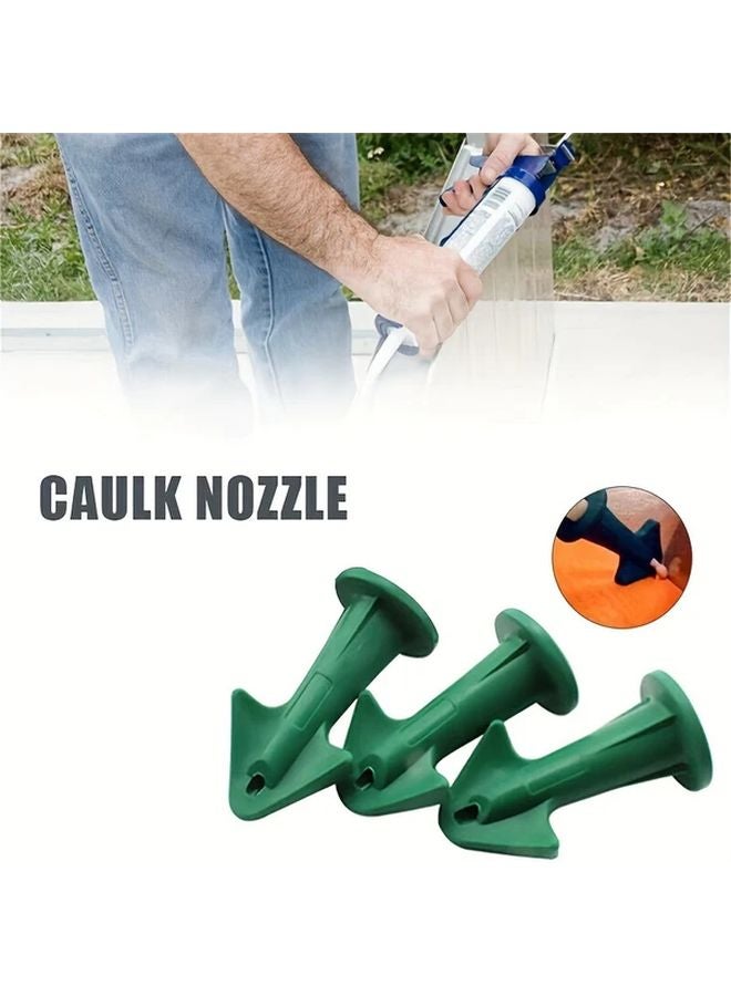 3pcs Green Caulking Tool Set Easygrip Ergonomic Nozzle For DIY And Professional Use - Image 3