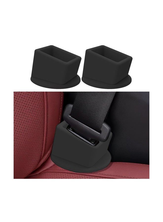 HZEL Car Seat Belt Buckle Holder, 2PCS Silicone Easy Access Vehicle Seatbelt Booster, Automotive Safetybelt Fixer Accessories to Make Buckling Upright Positioning, Universal for Most Cars (Black) - Image 1