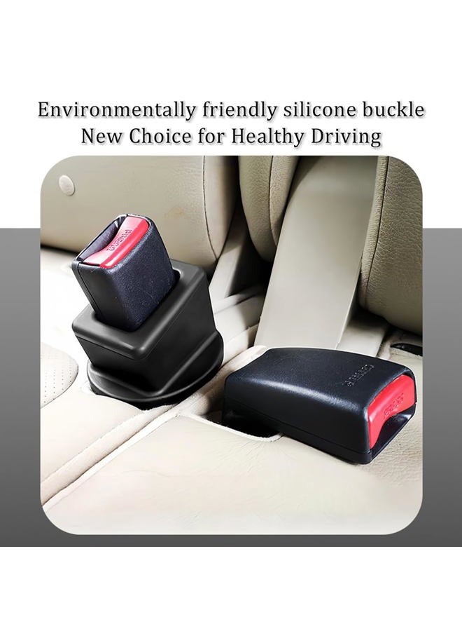 HZEL Car Seat Belt Buckle Holder, 2PCS Silicone Easy Access Vehicle Seatbelt Booster, Automotive Safetybelt Fixer Accessories to Make Buckling Upright Positioning, Universal for Most Cars (Black) - Image 3