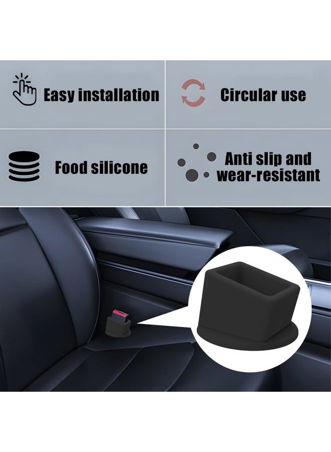 HZEL Car Seat Belt Buckle Holder, 2PCS Silicone Easy Access Vehicle Seatbelt Booster, Automotive Safetybelt Fixer Accessories to Make Buckling Upright Positioning, Universal for Most Cars (Black) - Image 5