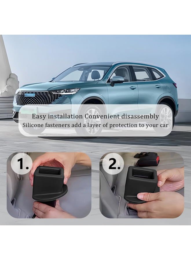 HZEL Car Seat Belt Buckle Holder, 2PCS Silicone Easy Access Vehicle Seatbelt Booster, Automotive Safetybelt Fixer Accessories to Make Buckling Upright Positioning, Universal for Most Cars (Black) - Image 4