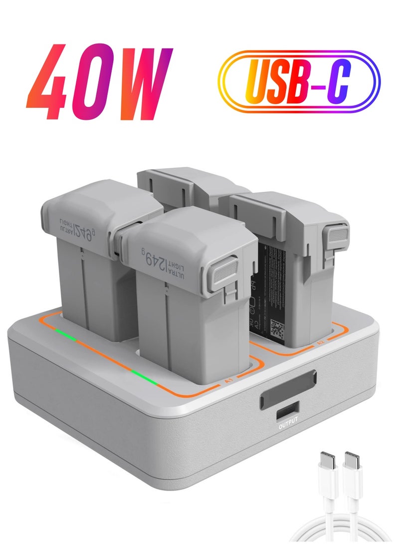 DJI Mini 3 Pro Battery Two-Way Charging Hub, Mini 3 Pro Battery Charger for DJI Mini 3 Pro Accessories, Charge Two Batteries at The Same Time - Image 1