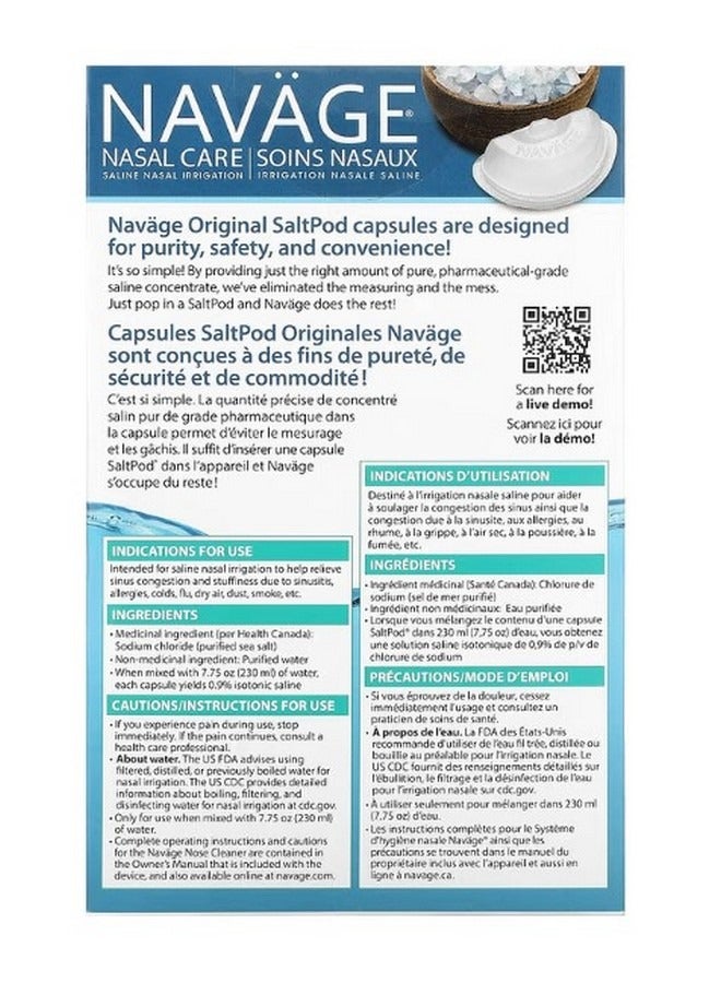 Navage Nasal Care Saline Nasal Irrigation Saltpod Original 30 Saline Concentrate Capsules - Image 2