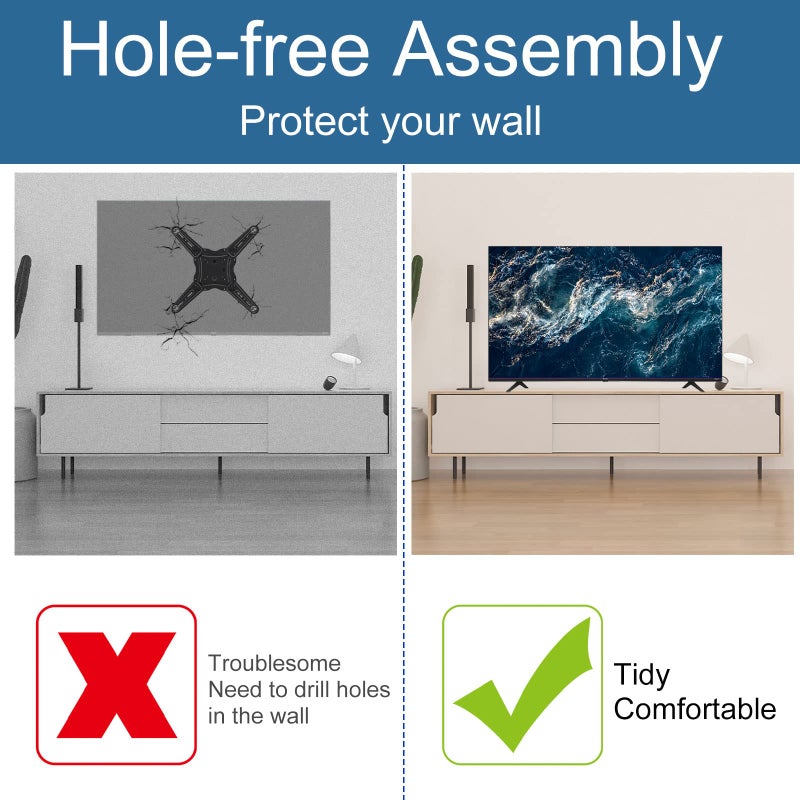 Dinghosen TV Base Stand for Hisense TV Legs, TV Stand Legs for Hisense Smart TV, for 32H4030F3 43R6E3 50R6E3 50A6G 55H6570 55H6570G 58H6870, TV Stand for Hisense TV with Screws - Image 5