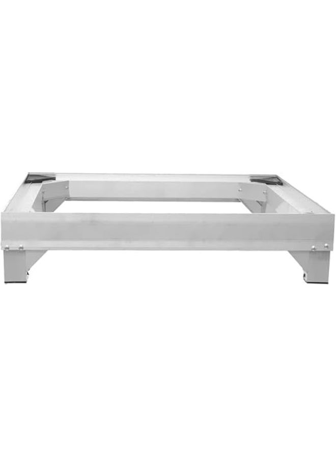 قاعدة غسالة ملابس وأجهزة منزلية مربعة مقاس 60 × 60 سم من الألومنيوم، حامل قاعدي فضي مقاوم للصدأ والرطوبة، قاعدة تثبيت قوية توفر الحماية والتهوية للأجهزة الثقيلة في الحمام والمطبخ - Image 2