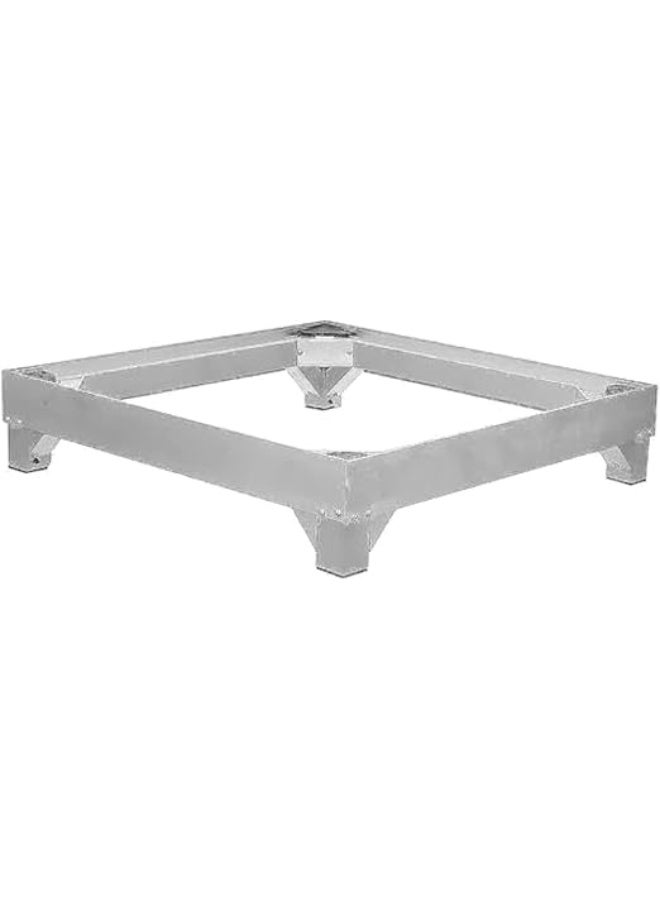 قاعدة غسالة ملابس وأجهزة منزلية مربعة مقاس 60 × 60 سم من الألومنيوم، حامل قاعدي فضي مقاوم للصدأ والرطوبة، قاعدة تثبيت قوية توفر الحماية والتهوية للأجهزة الثقيلة في الحمام والمطبخ - Image 1