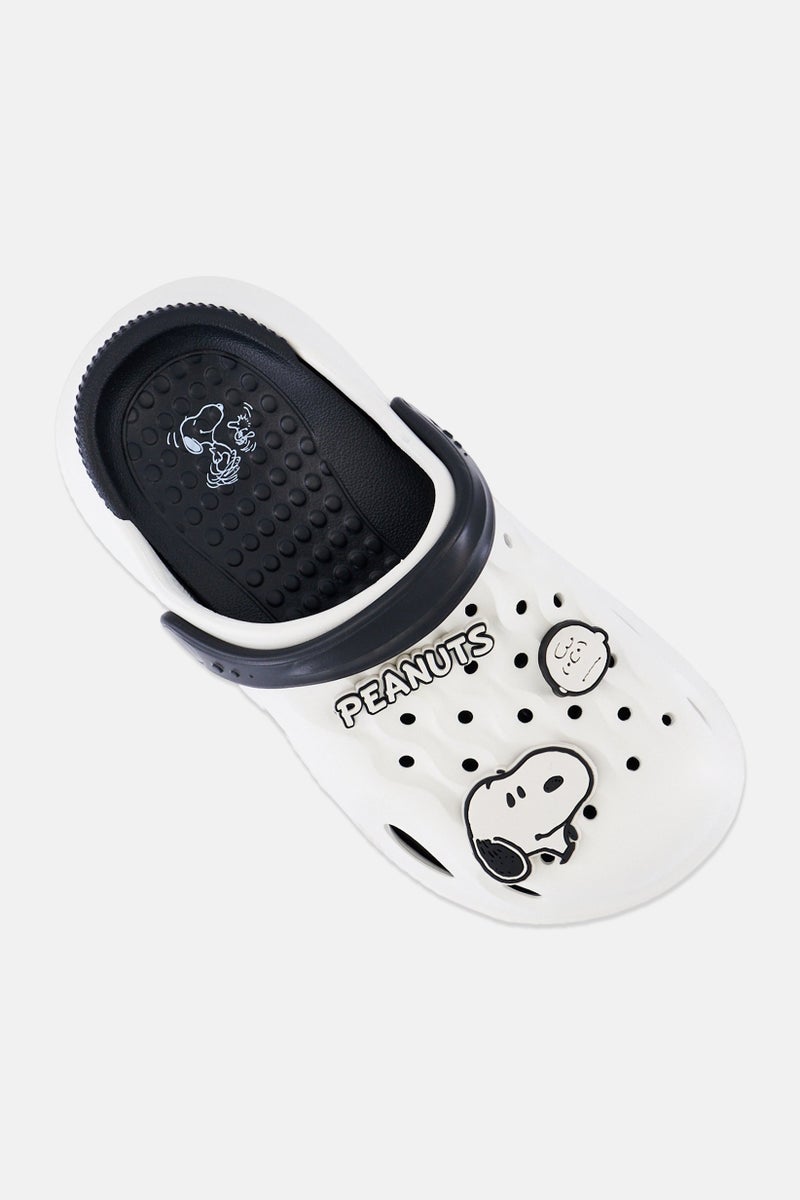 Peanuts Kids Boy Peanuts Slingback Clogs, Off White - Image 3