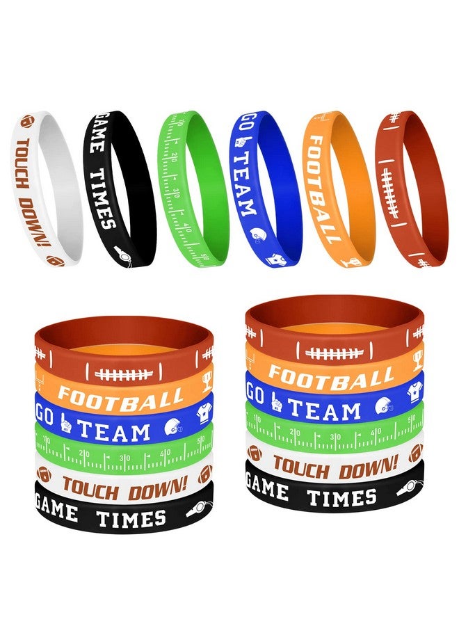 MIAHART Football Theme Bracelets Silicone Wristband For Sport Theme Birthday Party Supplies 34 Pieces In 6 Styles - Image 2