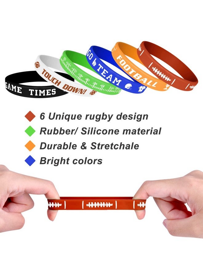 MIAHART Football Theme Bracelets Silicone Wristband For Sport Theme Birthday Party Supplies 34 Pieces In 6 Styles - Image 5
