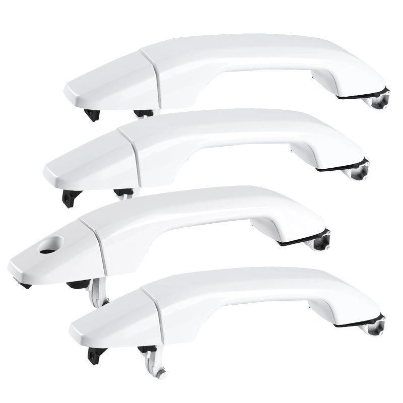 JDMON 4Pcs White Exterior Door Handle Replacement for Chevy Silverado GMC Sierra 1500 2500HD 3500HD 20142018 Front Rear Left Driver Right Passenger Outer Handle Set Replacement for 22929464 22923605 - Image 2