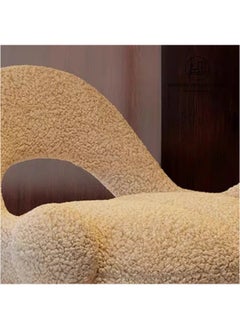 fashionhome Italian Luxury Artistic Design Leisure Sofa Chair Back Bent Style Reception Single Chair Contemporary Accent Chair Living Room Chair 78x78x80 cm (Fully Assembled)  - Image 4