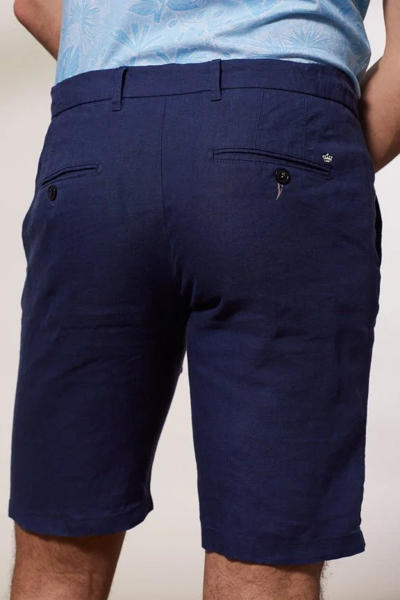 Vicomte A. Lori Dark Navy Linen Shorts