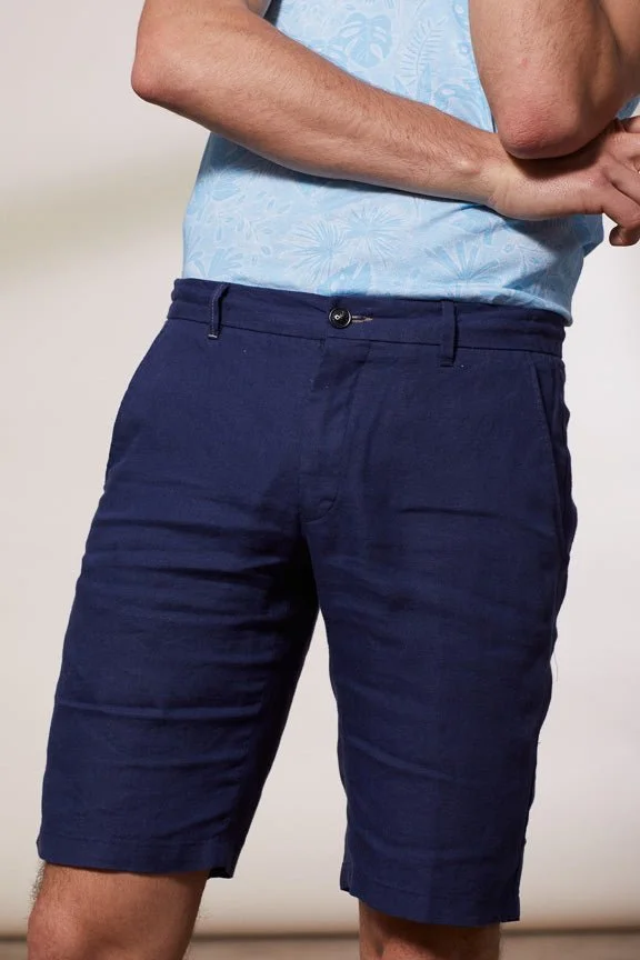 Vicomte A. Lori Dark Navy Linen Shorts