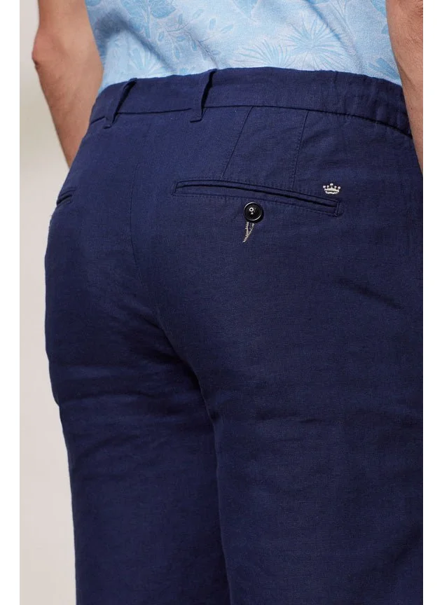 Vicomte A. Lori Dark Navy Linen Shorts