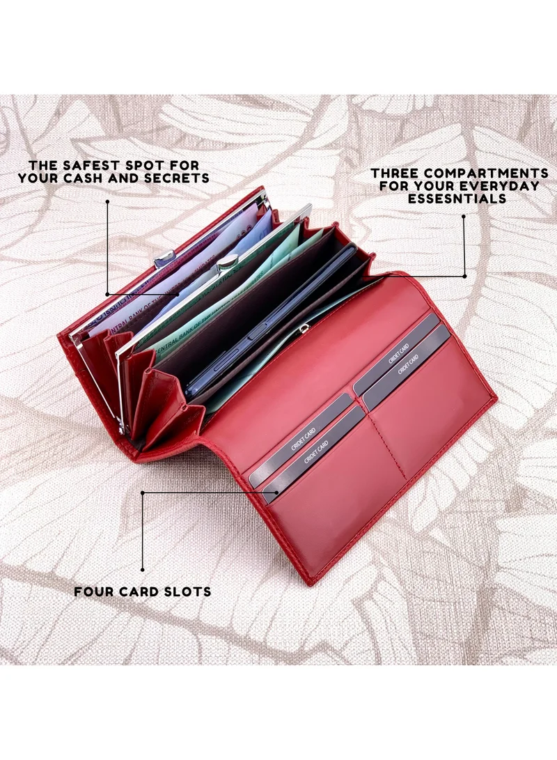 Classic Milano Classic Milano Premium Faux Leather Long Wallet for Women with Magnetic Closure | Ladies Wallet Card Holder Purse | Slim Women's Wallet for Daily Use, Travel, and Gifting