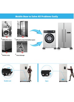 HOOPZOZA Adjustable Washing Machine Stand 2PCS Removable Refrigerator stand with Wheels Extendable Length 45cm to 70cm Multi Functional Furniture Dolly For Washing Machine Dryer Refrigerator  - Image 4