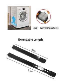 HOOPZOZA Adjustable Washing Machine Stand 2PCS Removable Refrigerator stand with Wheels Extendable Length 45cm to 70cm Multi Functional Furniture Dolly For Washing Machine Dryer Refrigerator  - Image 1