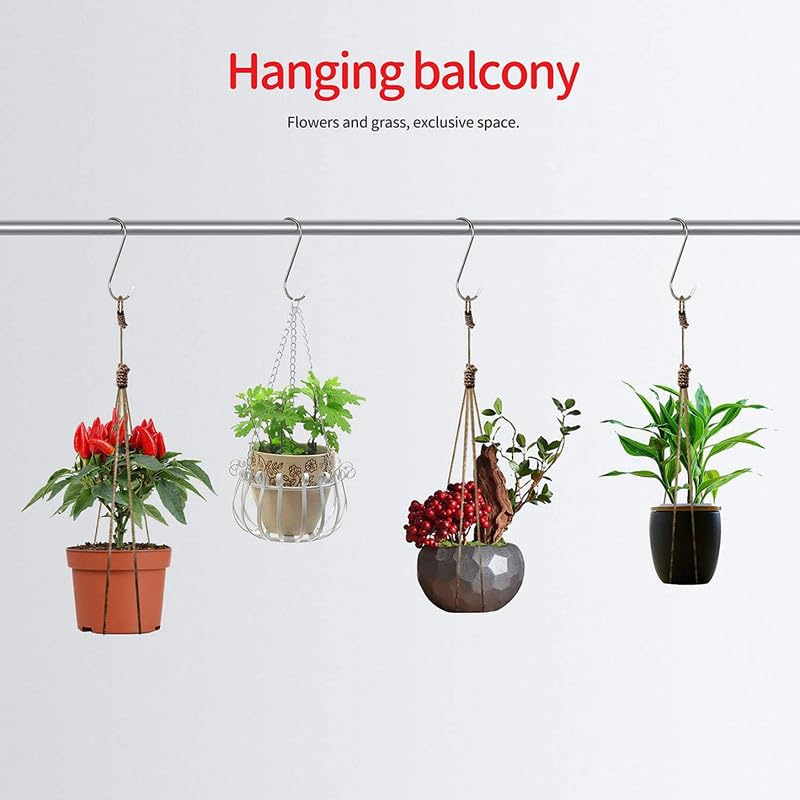 Gra8 Gra8 S-Shaped Stainless Steel Utility Hook Ultra Strong Multi Purpose Hook,Hanging Hooks Heavy Duty Hangers for Kitchen, Bathroom, Bedroom, Office Work Shop,Garden.Size 8 cm(16PCS)  - Image 2