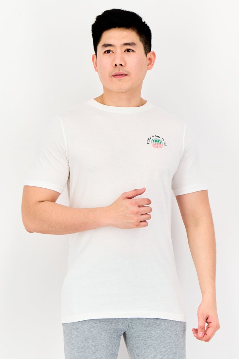 PUMA Men Sportswear Fit Short Sleeves Outdoor T-Shirt, White - Image 1