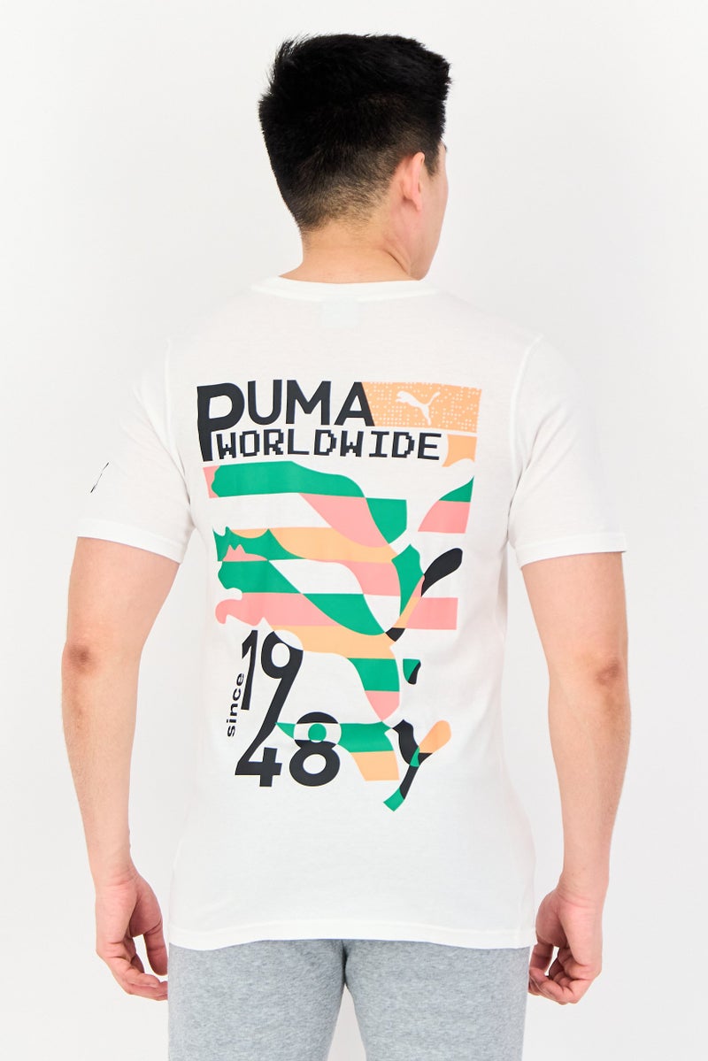 PUMA Men Sportswear Fit Short Sleeves Outdoor T-Shirt, White - Image 3